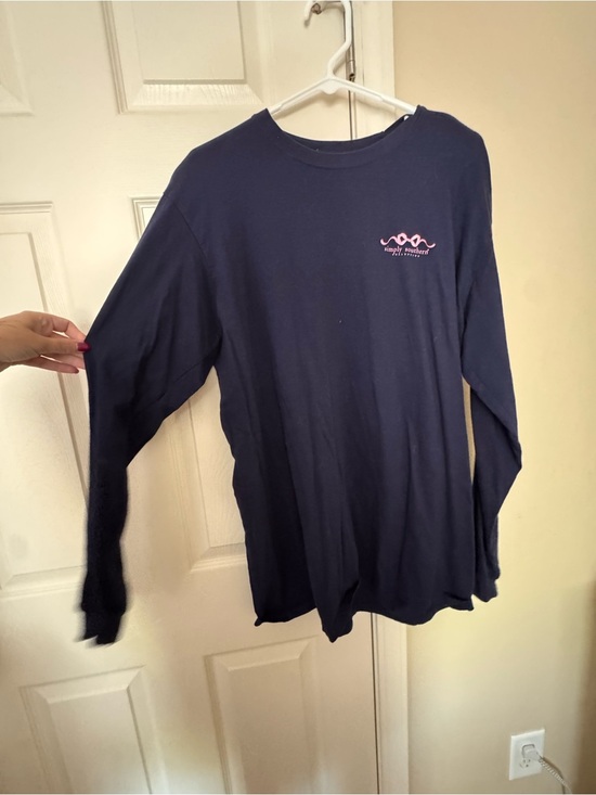 Simply Southern Tops - Simply Southern Navy Tee with Pink Accent